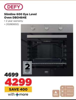 Defy Slimline 600 Eye Level Oven DB0484E