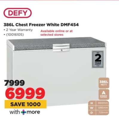 DEFY 386L Chest Freezer White DMF454