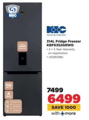 314L Fridge Freezer KBF6352GRWD