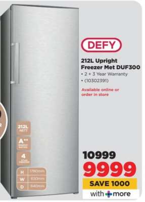 DEFY 212L Upright Freezer Met DUF300