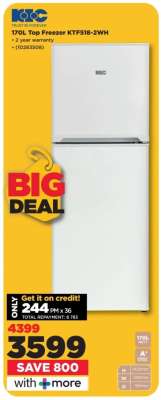 170L Top Freezer KTF518-2WH