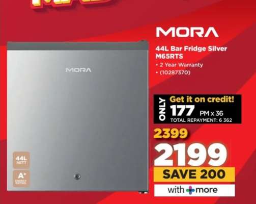 MORA 44L Bar Fridge Silver M65RTS