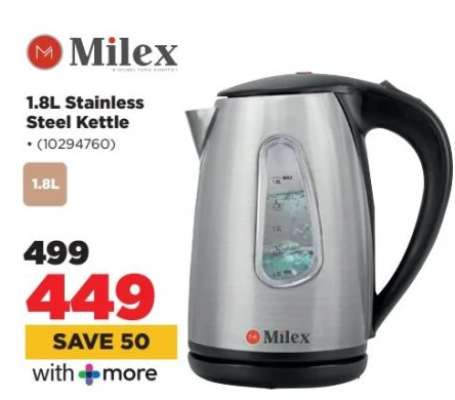 Milex 1.8L Stainless Steel Kettle
