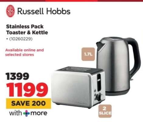 Russell Hobbs Stainless Pack Toaster & Kettle