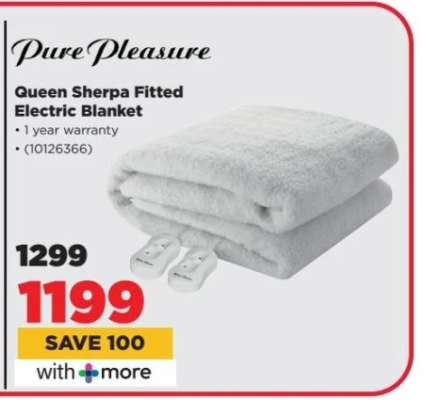 Pure Pleasure Queen Sherpa Fitted Electric Blanket