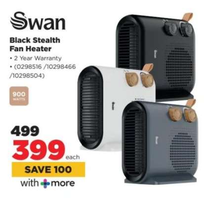 Swan Black Stealth Fan Heater