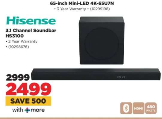 Hisense 3.1 Channel Soundbar HS3100