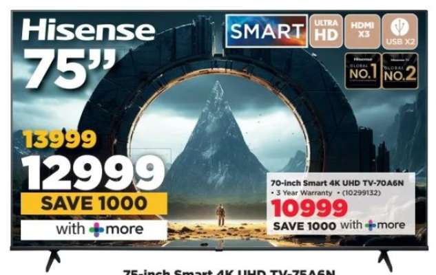 Hisense 75" Smart 4K UHD TV