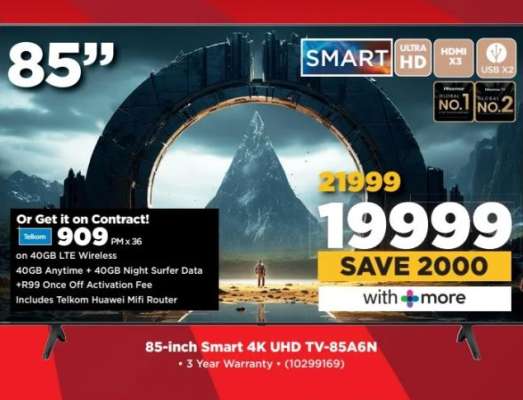 85-inch Smart 4K UHD TV-85A6N