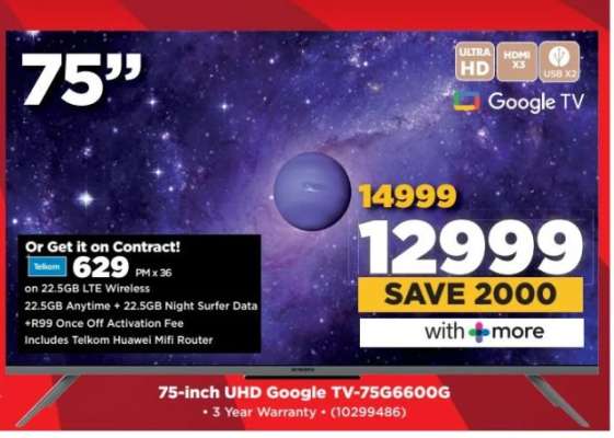 75-inch UHD Google TV-75G6600G