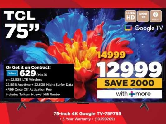 TCL 75-Inch 4K Google TV-75P755