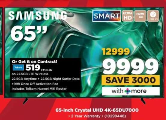 Samsung 65-inch Crystal UHD 4K-65DU7000