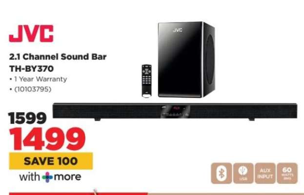 JVC 2.1 Channel Sound Bar TH-BY370