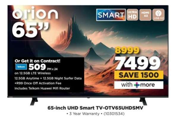 65-inch UHD Smart TV-OTV65UHVSMV
