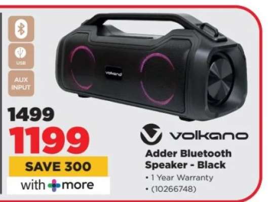 Volkano Adder Bluetooth Speaker - Black