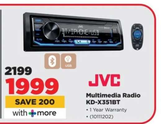 JVC Multimedia Radio KD-X351BT