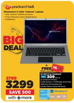 Packard Bell Montenero-C Intel Celeron Laptop