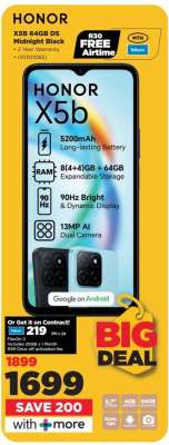 HONOR X5B 64GB DS Midnight Black