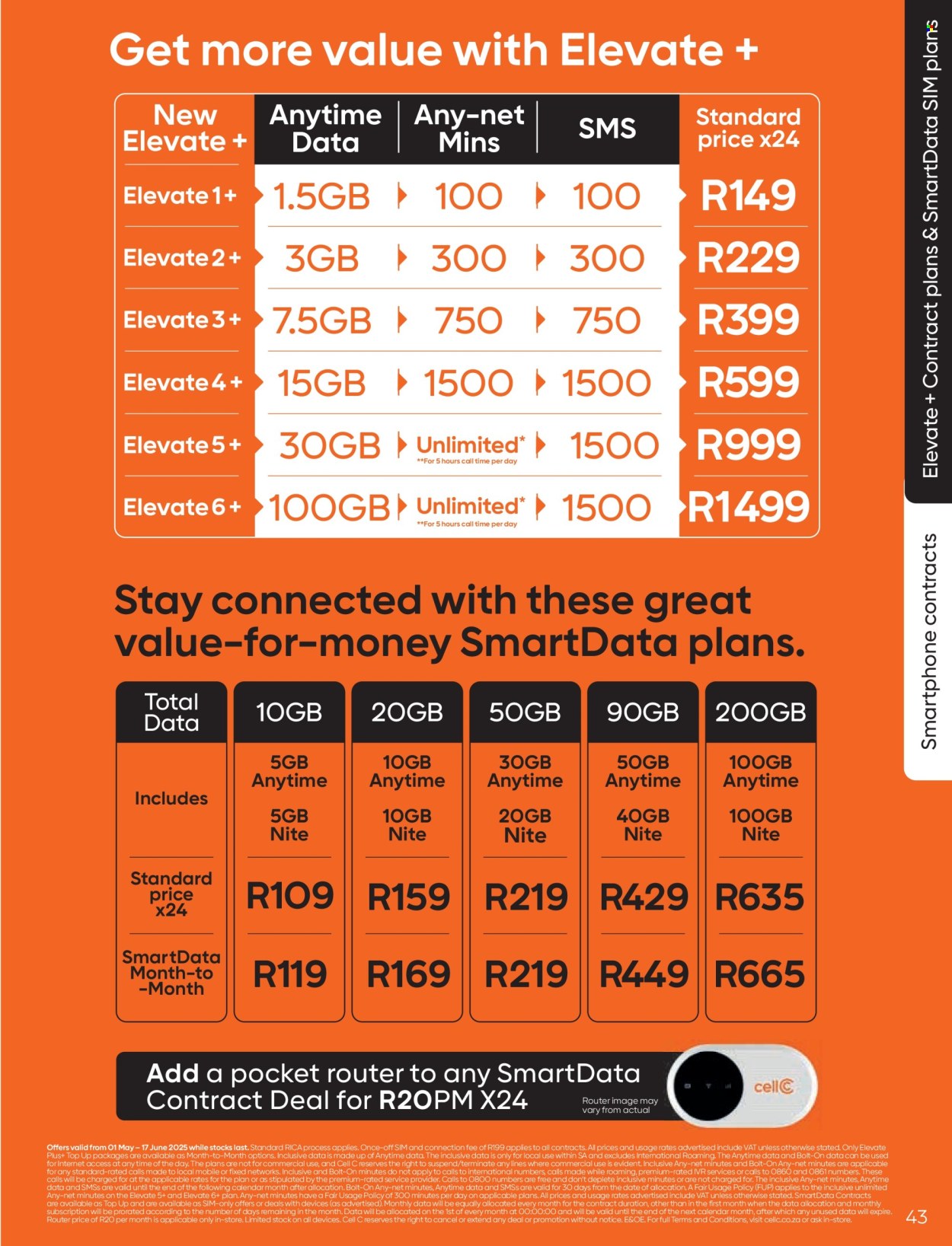 Cell C specials - 05.01.2025 - 06.17.2025. 