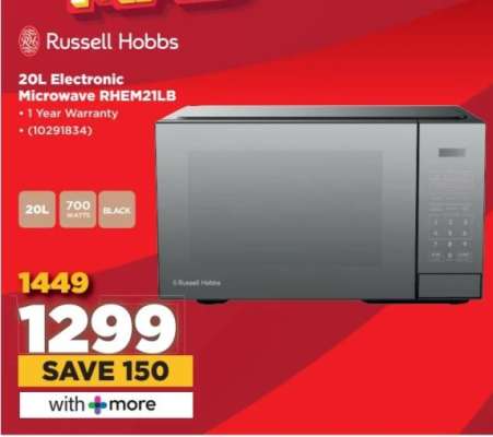 Russell Hobbs 20L Electronic Microwave RHEM21LB