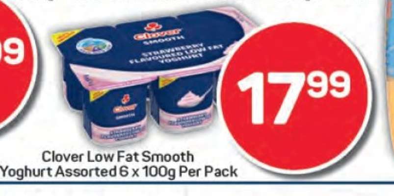 Clover Low Fat Smooth Yoghurt Assorted