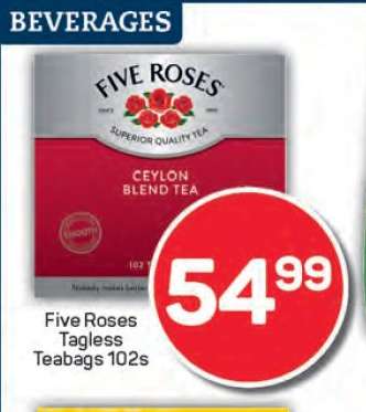 Five Roses Tagless
Teabags 102s