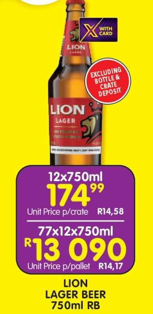 LION LAGER BEER 750ml RB
