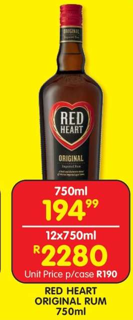 RED HEART ORIGINAL RUM 750ml