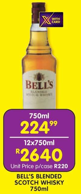 BELL'S BLENDED SCOTCH WHISKY 750ml