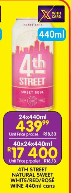 4TH STREET NATURAL SWEET WHITE/RED/ROSÉ WINE 440ml cans