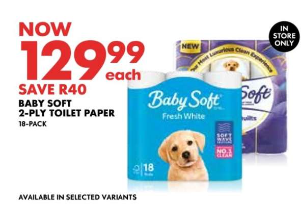 BABY SOFT 2-PLY TOILET PAPER