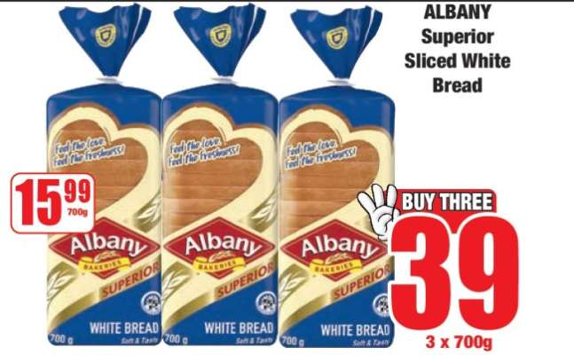 ALBANY Superior Sliced White Bread