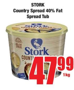 STORK Country Spread 40% Fat Spread Tub