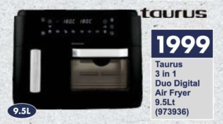 Taurus 3 in 1 Duo Digital Air Fryer 9.5Lt