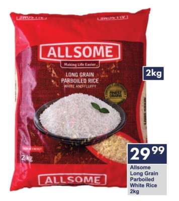 Allsome Long Grain Parboiled White Rice 2kg