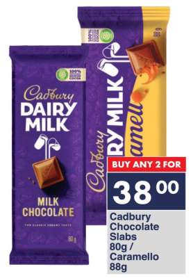 Cadbury Chocolate Slabs 80g / Caramello 88g