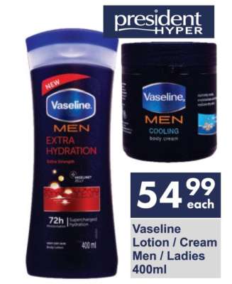 Vaseline Lotion / Cream Men / Ladies 400ml