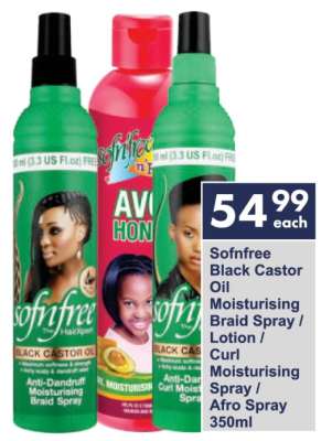 Sofnfree Black Castor Oil Moisturising Braid Spray / Lotion / Curl Moisturising Spray / Afro Spray 350ml