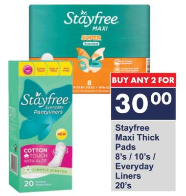 Stayfree Maxi Thick Pads / Everyday Liners
