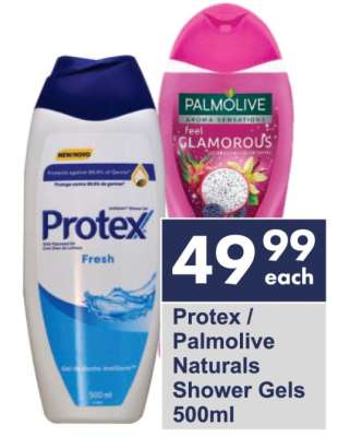 Protex / Palmolive Naturals Shower Gels 500ml