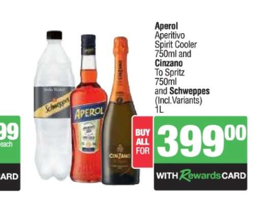 Aperol, Cinzano, and Schweppes Bundle