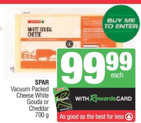 SPAR Vacuum Packed Cheese White Gouda or Cheddar