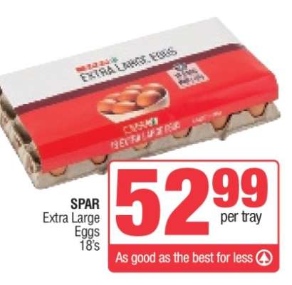 SPAR Extra Large Eggs 18's