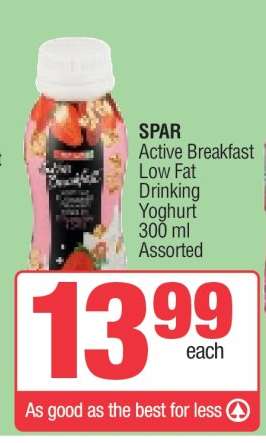 SPAR Active Breakfast Low Fat Drinking Yoghurt