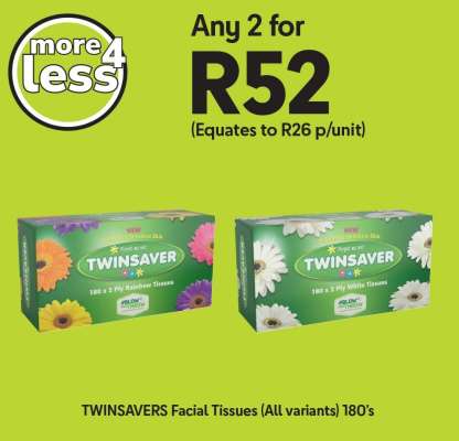 TWINSAVERS Facial Tissues (All variants) 180's