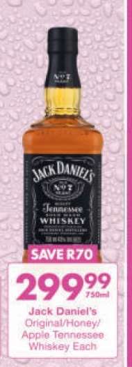 JACK DANIEL’S ORIGINAL/HONEY/APPLE TENNESSEE WHISKEY