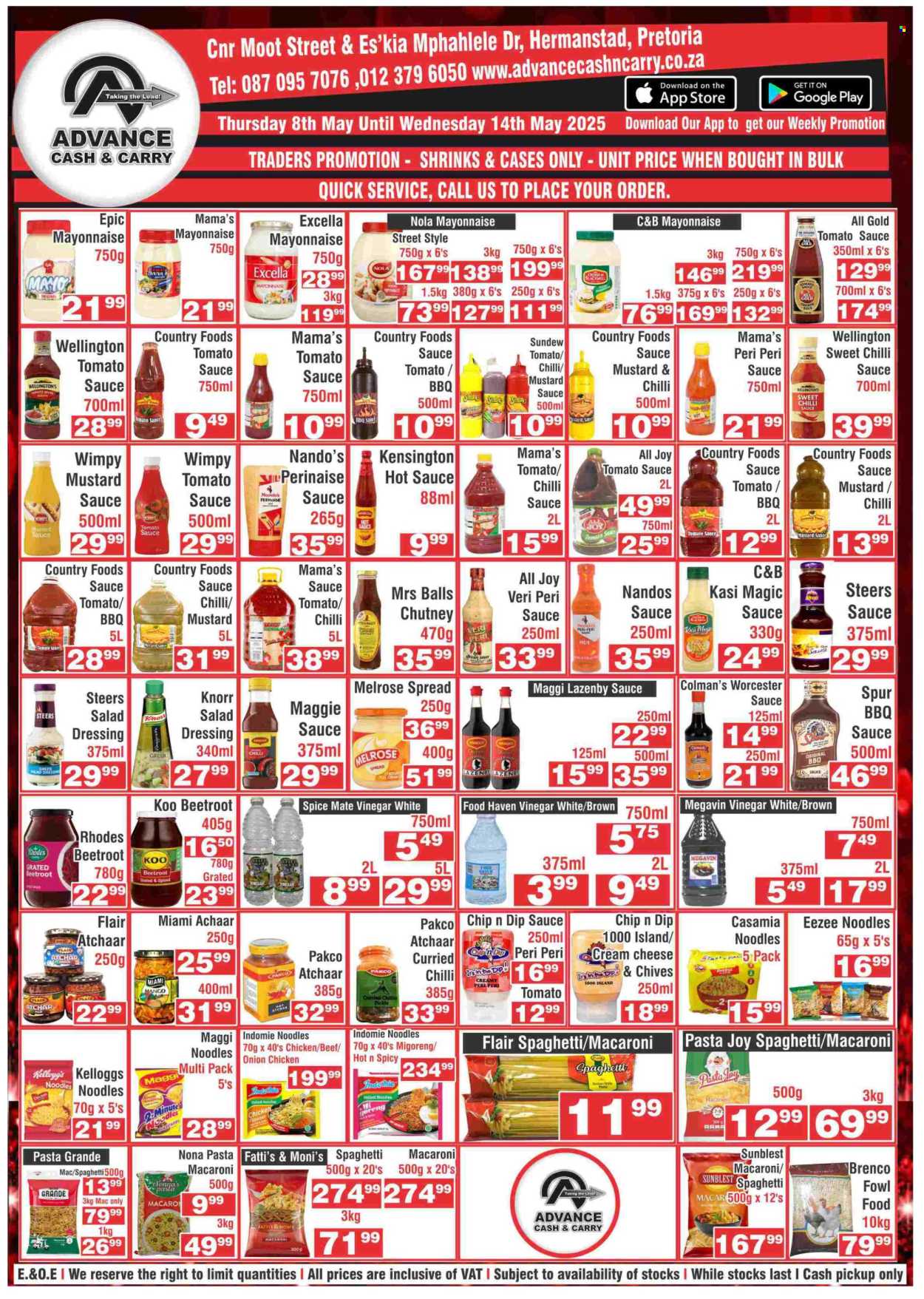 Advance Cash & Carry specials - 05.08.2025 - 05.14.2025. 