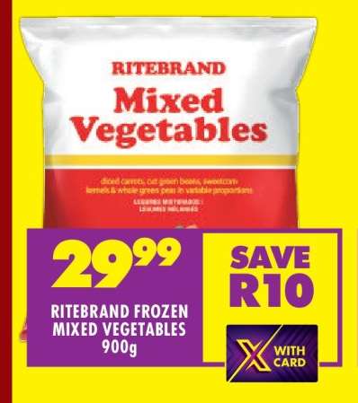 RITEBRAND FROZEN MIXED VEGETABLES