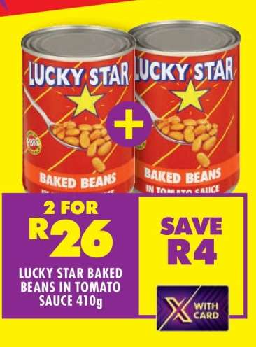 LUCKY STAR BAKED BEANS IN TOMATO SAUCE 410g