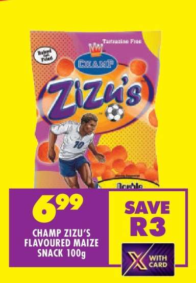 CHAMP ZIZU’S FLAVOURED MAIZE SNACK 100g